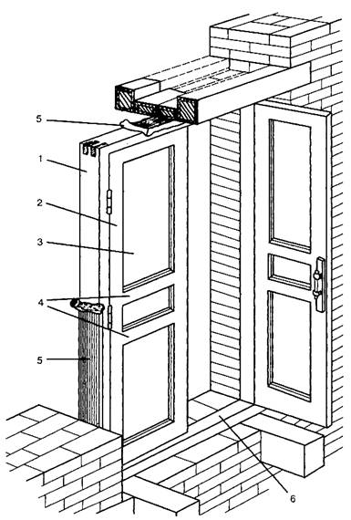 Общий вид двуполой деревянной двери